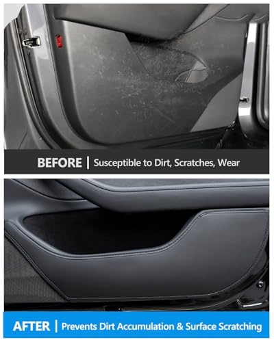 2026 Tesla Car Door Protector Model Y Juniper Anti Kick Pad Protector Anti-Dirty Mat Waterproof Dust Resistant Protector Cover Leather Pad Model Y Accessories 4PCS