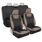Motor Trend Perfect Symmetry Beige Car Seat Covers, Full Set – Waterproof Neoprene Foam Lining, Durable Front and Back Rear Bench Protectors, Fits Most Car Truck Van and SUV - color: Beige Front Black Rear
