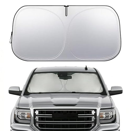 GMC Sierra Windshield Sun Shade, Custom Fit Foldable Front Window Sunshade Visor, UV and Heat Protection Interior Cover, Fits 1990–2025 Models - size: for Sierra 1990-2025