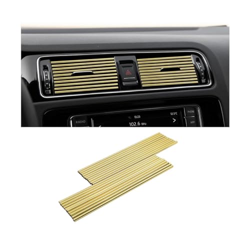 Car Air Conditioner Decoration Strip, 20PCS Flexible Bendable Air Vent Outlet Trim, Automotive Interior Moulding Decorative Accessories, Compatible with Most Vehicle (Gold) - color: Gold