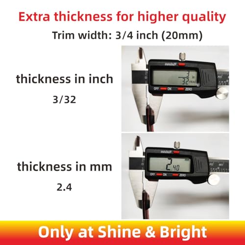 NANSH 16Ft Glossy Black Extra Thick Auto Molding Trim Universal Bumper Window Door Body Side Decorative Strip Scratch-Proof (Width: 3/4inch [20mm]) - size: Width: 3/4inch [20mm]