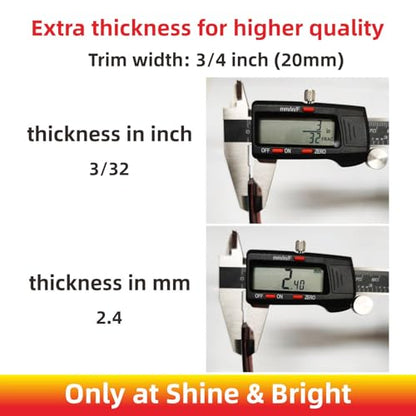NANSH 16Ft Glossy Black Extra Thick Auto Molding Trim Universal Bumper Window Door Body Side Decorative Strip Scratch-Proof (Width: 3/4inch [20mm]) - size: Width: 3/4inch [20mm]