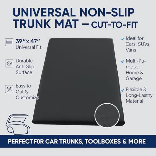 Dependable Industries Premium Non-Slip Car Trunk Mat Cargo Liner Universal Cut-to-Fit Protects Against Dirt Size 39" x 47"