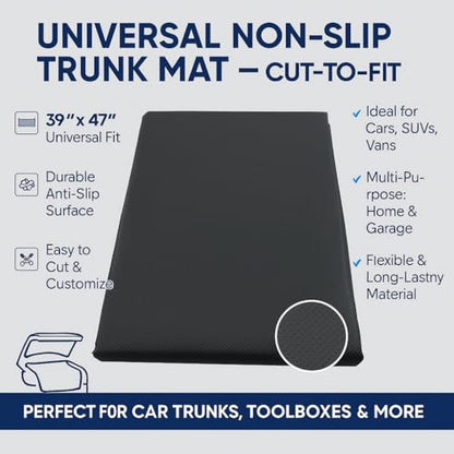 Dependable Industries Premium Non-Slip Car Trunk Mat Cargo Liner Universal Cut-to-Fit Protects Against Dirt Size 39" x 47"