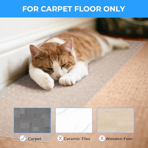 Carpet Protector for Pets Cat Scratch Carpet Protector Easy to Cut Plastic mat for Carpet Anti Scratch Under Door Mat Carpet Scratch Stopper from Cat Dog Scratching 3.6FT (Clear, 3pcs) - size: 3pcs