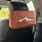 Car Tissue Holder for 120 Standard Tissue Boxes, Facial Tissue Holder for Auto Headrest, Faux Leather Napkin Box Cover, Large Capacity Car Tissue Dispenser Fits for 120 Kleenex Tissues Box (Brown) - color: Brown