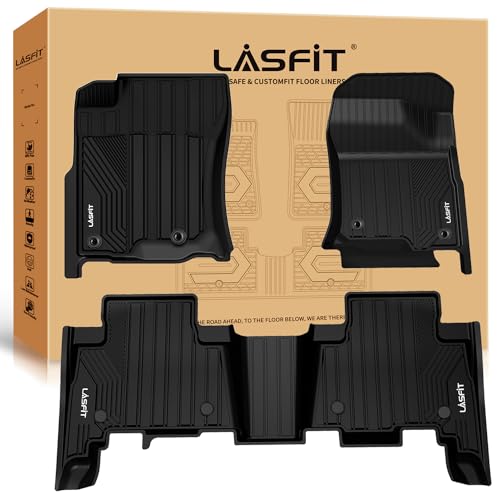 LASFIT Floor Mats for Toyota 4Runner 2013-2024 & for Lexus GX460 2014-2023, All Weather TPE Mats Floor Liner for Toyota 4 Runner (Fit 7 Seats & 5 Seats) 1st & 2nd Row Car Mats, Black - color: 1)2013-2024|4Runner&2014-2023 GX460|Floor Mats, size: 1)2013-20