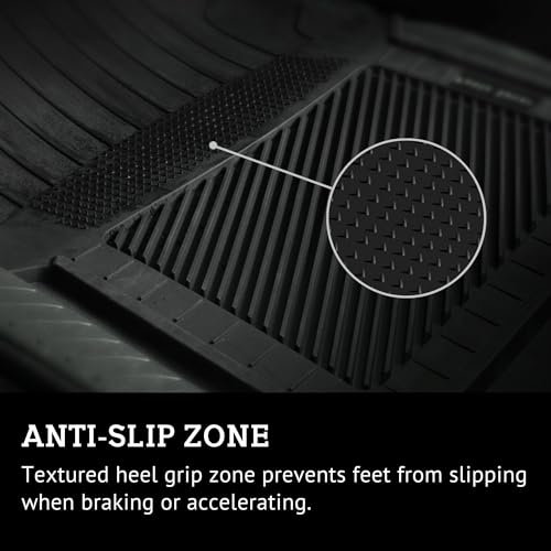 PantsSaver New Generation Car Mats – All-Weather, Heavy Duty, Waterproof, Anti-Slip Rubber Floor Liners for Cars, Trucks, SUVs, Minivans & More 4 Piece Set, Gray