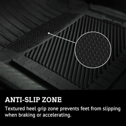 PantsSaver New Generation Car Mats – All-Weather, Heavy Duty, Waterproof, Anti-Slip Rubber Floor Liners for Cars, Trucks, SUVs, Minivans & More 4 Piece Set, Gray