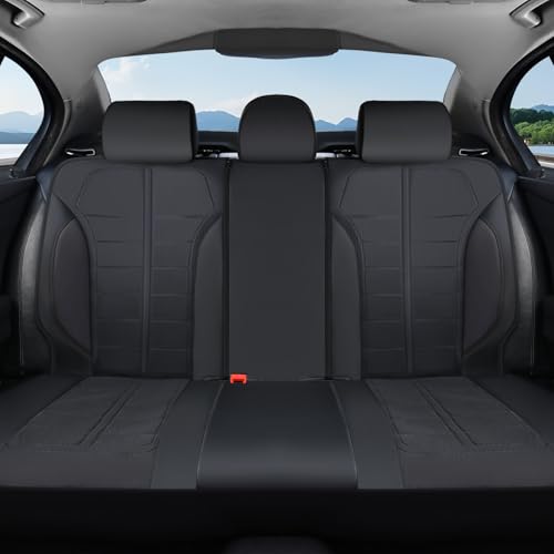 Coverado Seat Cover, Car Seat Cover Rear Seats, 3D Air Mesh Breathable Seat Protectors Sports Carbon Fiber Design Airbag Compatible Comfort Universal for Most Cars, Van,Trucks, SUV, Black - color: Black, size: Rear
