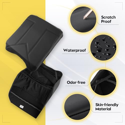 FIILINES Center Console Cover for Dodge RAM 1500 2500 3500 2009-2018 (Bucket Console Only), Armrest Cover Pad Cushion Seat Box Lid Protector RAM Accessories Armrest Cover Anti-Scratch Black - size: For Dodge RAM 1500 2500 3500 2009-2018