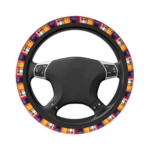 Cat Geometry Steering Wheel Covers Non Slip Neoprene Universal 15 Inch Steering Wheel Protector Car Cover for Men Women - color: Cat Geometry