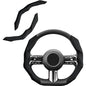 Suede Steering Wheel Cover with Anti-Slip Lining and Segmented Design 2pcs Universal Steering Wheel Protector for Men and Women, Car Interior Accessory (Suede Black)