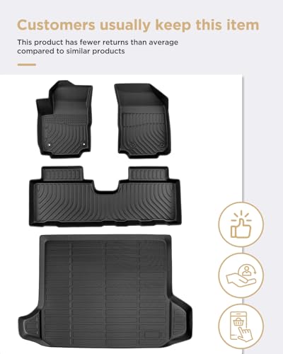 for Chevy Equinox Floor Mats 2024 2023 2022 2021 2020 2019 2018, for GMC Terrain Floor Mats 2018-2024, for Equinox All Weather Mats Cargo Liners Trunk Carpet Rubber Car Accessories