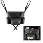 Car Purse Holder Between Seats, Luxury Leather Front Seat Back Handbag Organizer with Tissue Box Cup Holders, Auto Large Capacity Multi Pocket Purse Holder Hanging Storage Bag (Black) - color: Black