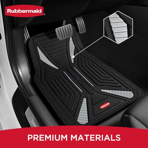 Rubbermaid Car Mat Full Set, Universal Trim-to-Fit Heavy-Duty Car Floor Mats – 4-Piece Set for All Weather Protection – Durable Rubber Mat for Cars, Trucks, SUVs & Vans-Gray - color: Gray
