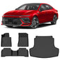 Floor Mats & Cargo Liner for Hyundai Sonata Hybrid 2020-2026, All-Weather TPE Custom Fit Car Liners Accessories, Full Coverage for Sonata High Edges Waterproof Anti-Slip 1st & 2nd Row & Trunk Mat - style: 3) For Hyundai Sonata Hybrid | 2020-2026 | Combo S
