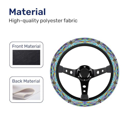 GENANY Dragonfly Steering Wheel Cover, Non Slip Polyester Car Wheel Protector for Car SUV Truck, Universal 15 Inch - color: Dragonfly