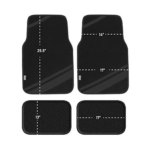 FH Group Car Floor Mats - Carpet Floor Mats for Cars, Universal Fit Automotive Floor Mats, All Purpose Car Floor Mats, Carpet Protector Mat for Most Sedan, SUV, Truck Floor Mats Black