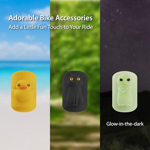 Bone Brake Lever Cover (2 Packs), Bike Brake Lever Protector, Scratch-Resistant & Waterproof Silicone Sleeve Cap, Cute Bicycle Shifter Handle Cover for Kids & Adults - style: Night Glow Alien