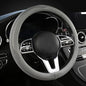 Car Steering Wheel Cover, Universal 15 inch, The Latest Microfiber Leather Breathable Technology Fabric, Non-Slip, Comfortable, Warm in Winter and Cool in Summer, Grey - color: Grey
