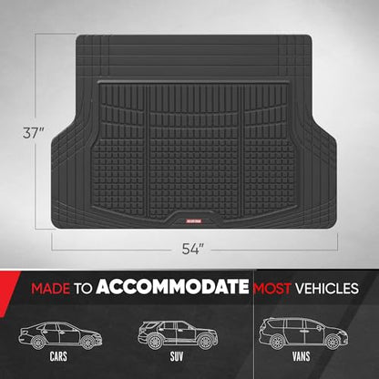 Motor Trend Premium FlexTough All-Protection Cargo Mat Liner – w/Traction Grips & Fresh Design, Heavy Duty Trimmable Trunk Liner for Car Truck SUV, Black (OF-985-BK)