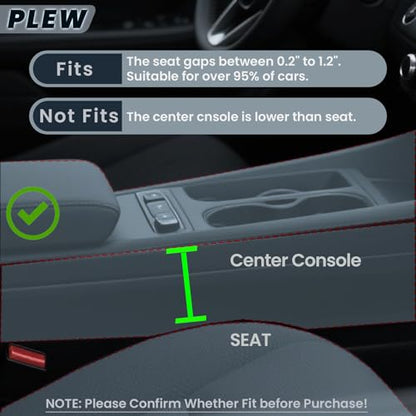 2-Pack Car Seat Gap Filler Organizer - Upgraded Anti-Slip Strap Design - Premium Leather Side Console Pocket - Prevent Phone Falling - (0.2”-1.2" Gaps),Clever Gifts For SUV, Truck & Sedan, Black - color: Black Obsidian(2 Packs)