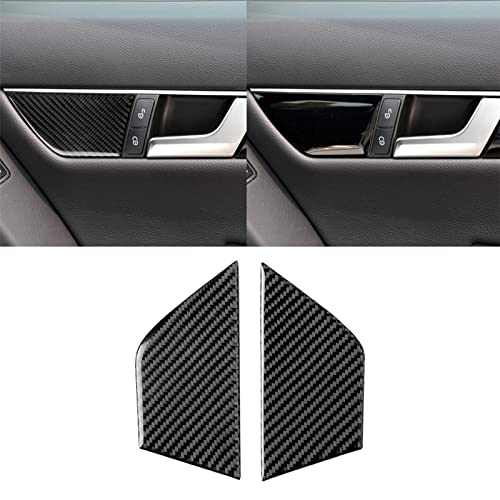 for Mercedes-Benz C-Class W204 2007-2013 Real Soft Carbon Fiber Seat Adjustment Door Inner Handle Button Panel Frame Cap Case Cover Trim Sticker Car Interior Accessories (C) - color: Seat Adjustment C