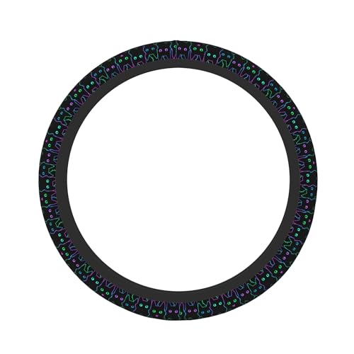 Cute Cat Steering Wheel Cover for Women, Universal 15 inch Breathable Anti Slip Steering Wheel Covers for Cars, Auto, SUVs - color: Cute Cat