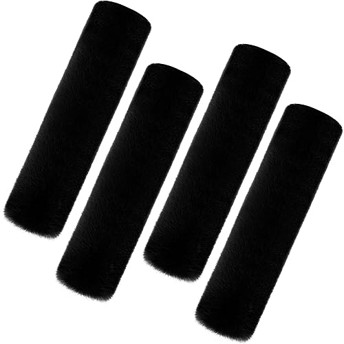 Boao 4 Pack Faux Sheepskin Car Seat Belt Pads Seatbelt Protector Soft Seat Belt Shoulder Strap Cover Comfort Harness Pad(Black, 11.8 Inch) - color: Black, size: 11.8 Inch