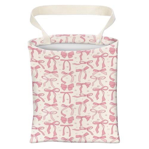 Car Trash Can, Cute Car Trash Bag, Hanging Car Organizer and Storage Bag, Trash Bin for Car Accessories, Vehicle, Travelling, Camping Cute Pink Bow - color: Cute Pink Bow