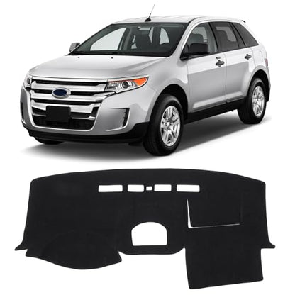 KUST Black Dash Cover Compatible with Ford Edge 2007-2014 Dashboard Cover Accessories for Edge Non-Slip Polyester Dashboard Mat Custom Fit Center Console Sunshield Protector No Glare - size: Edge 07-14(Black)