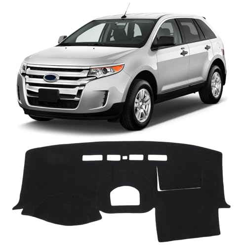 KUST Black Dash Cover Compatible with Ford Edge 2007-2014 Dashboard Cover Accessories for Edge Non-Slip Polyester Dashboard Mat Custom Fit Center Console Sunshield Protector No Glare - size: Edge 07-14(Black)