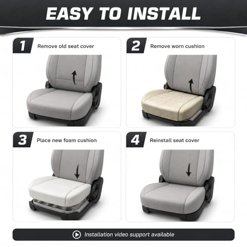 NLQR Replacement Driver Bottom Seat Foam Cushion Pad | High Density | Compatible with Ford F150 2004-2008 | Lariat XL XLT FX4 FX2 | All Cab Types | #562213266 ﻿ ﻿