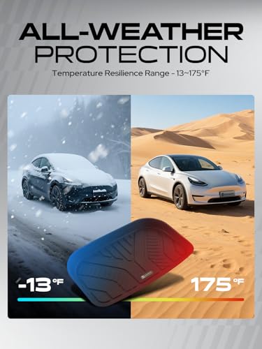 YHTAUTO Rear Lower Storage Trunk Mat Compatible with Tesla Model Y Juniper 2025 2026, TPE Floor Liners All Weather Custom Fit, Black - style: Rear Lower Storage Mat