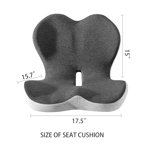 StarAneer Ultimate L-Shaped Truck Driver Seat Cushion - Ergonomic Memory Foam Back & Tailbone Support - Breathable Cool-Mesh Pressure Relief Pad for Office Chairs, Semi-Trucks, & Long-Haul Driving