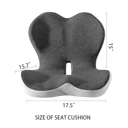 StarAneer Ultimate L-Shaped Truck Driver Seat Cushion - Ergonomic Memory Foam Back & Tailbone Support - Breathable Cool-Mesh Pressure Relief Pad for Office Chairs, Semi-Trucks, & Long-Haul Driving