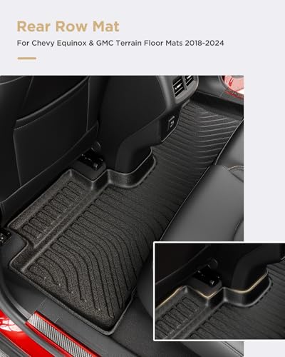 for Chevy Equinox Floor Mats 2024 2023 2022 2021 2020 2019 2018, for GMC Terrain Floor Mats 2018-2024, for Equinox All Weather Mats Cargo Liners Trunk Carpet Rubber Car Accessories