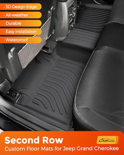 Floor Mats for Jeep Grand Cherokee: 2011-2021 (Not for L) Cargo Trunk Liner, Car Accessories All Weather Rubber Custom Fit for Grand Cherokee 2021 2020 2019 2018 2017 2016-2011 SUV 5-Seat Models Black