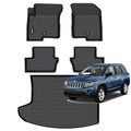 Jenofa-Floor Mats for 2007-2016 Jeep Compass for 2007-2016 Jeep Patriot for Dodge Caliber 2007-2012 Cargo Mat Car Mats All Weather Floor Liner Custom Fit Automotive Waterproof Full Set Accessories - style: 3|For compass|2007-2016|Set