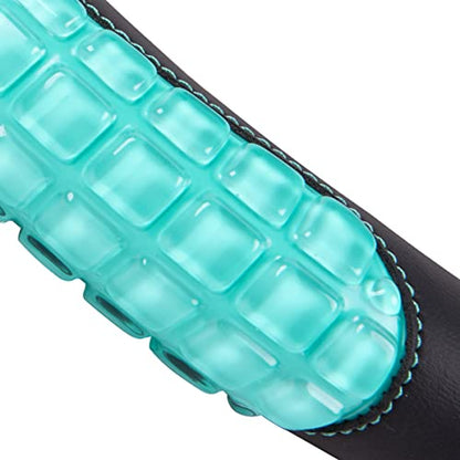 Flying Banner car Steering Wheel Cover Gel Massage Velvet Cool Warm Universal Size 15 inches SUV Truck Anti Slip Odorless Summer Winter (Black Mint Blue, Gel Massage) - color: Black Mint Blue