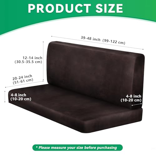 molasofa Leather Like RV Dinette Cushion Covers, RV Booth Seat Cover Stretchable Camper Cushion Couch Covers Washable Slipcovers for Camper Car Bench (1 Backrest Cover & 1 Bench Cover, Chocolate) - color: 02chocolate, size: 1 Bench Cover & 1 Backrest Cove
