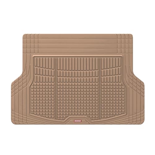Motor Trend FlexTough Rear Cargo Mat – Heavy-Duty Trimmable Car Trunk Mat for Back of SUV, Universal Rear Cargo Liner for SUV, Flexible Trunk Liner, Automotive Floor Mats & Cargo Liners (Beige) - color: Beige