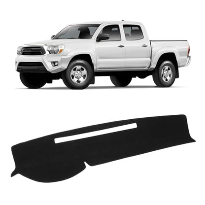 KUST Black Dash Cover for Toyota Tacoma 2005-2012 2013 2014 2015 Pickup Non-Slip Dashboard Cover Polyester Center Console Dash Cover Interior Accessories for Tacoma Windshield Sunshade No Glare - size: Tacoma 05-15(black)