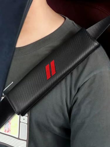 2PCS Car Seat Belt Cover for Dodge, Carbon Fiber Seatbelt Shoulder Protection, Soft Car Seat Belt Strap Cushion Protect Your Neck and Shoulder, Car Accessories Seat Belt Pad for Car Truck (Black) - color: QCHJ-001