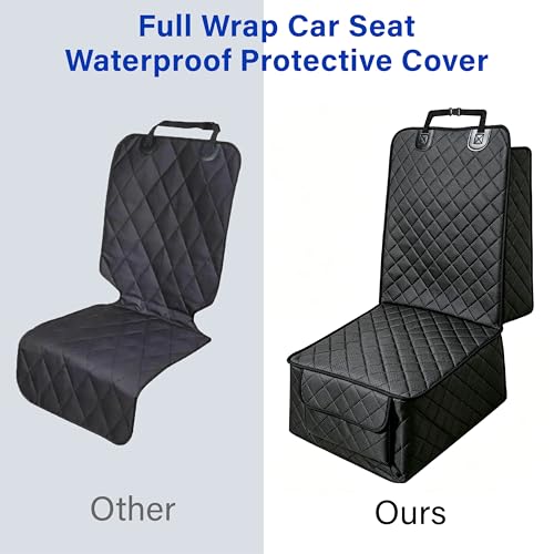 BFXM 2PCS Front Seat Cover, Full Protection Dog Car Seat Cover with Side Flaps, Waterproof Non-Slip Scratch-Resistant Captain Car Seat Covers, Seat Covers for SUVs, Cars, Trucks (Black*2) - color: black*2