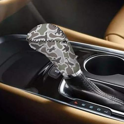 Handbrake and Gear Shift Knob Cover 2 Piece Automobile Hand Brake Cover Car Interior Accessories - color: Duck Camo Print-A