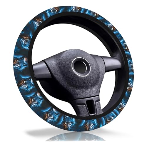 Wolf Steering Wheel Cover,Non-Slip Breathable Neoprene Steering Wheel Covers,Wolfs Car Accessories and Car Decor,Wolf Gifts for Women,Men Universal 15 Inch Fit Auto,SUV,Truck - color: Wolf