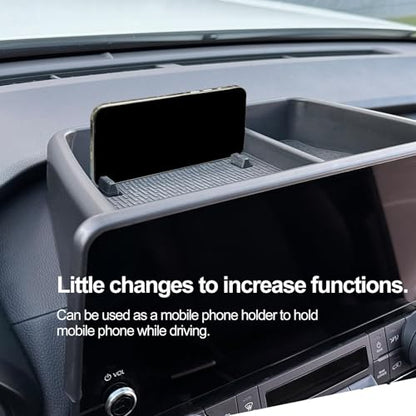 for 2026 2025 2024 Grand Highlander Accessories Center Console Behind Screen Dashboard Organizer Tray, Storage box with Anti-Slip Black Pad for Toyota Grand Highlander Accessories