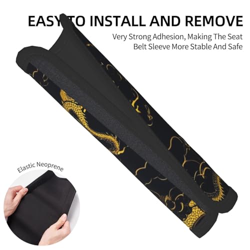 Seat Belt Cover Pads Vintage Chinese Dragon Car Seat Belt Covers for Women Men Adults Kids Soft Comfortable Auto Seatbelt Cushion Shoulder Strap Pad Handle Wraps, 1 Pair - color: Vintage Chinese Dragon